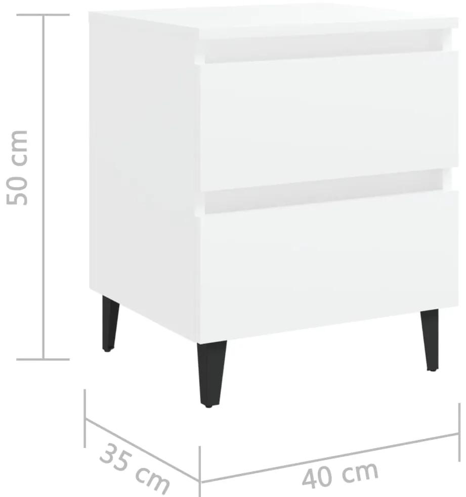 Mesa de cabeceira 40x35x50 cm contraplacado branco