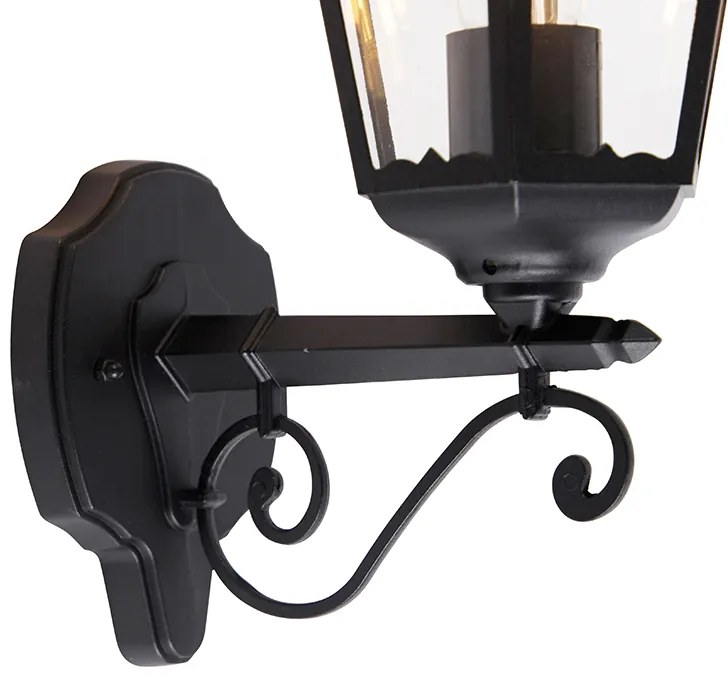 Candeeiro de parede exterior clássico preto IP44 - Havana Up Clássico / Antigo