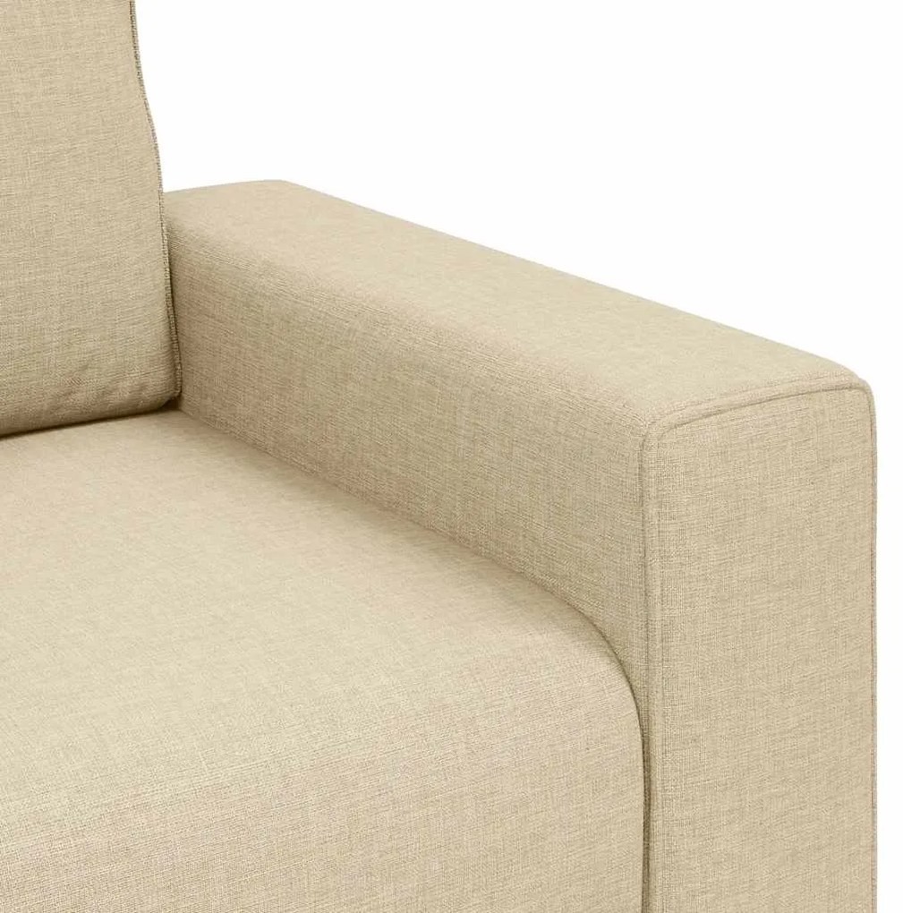 Sofá de 3 lugares tecido 180 cm cor creme