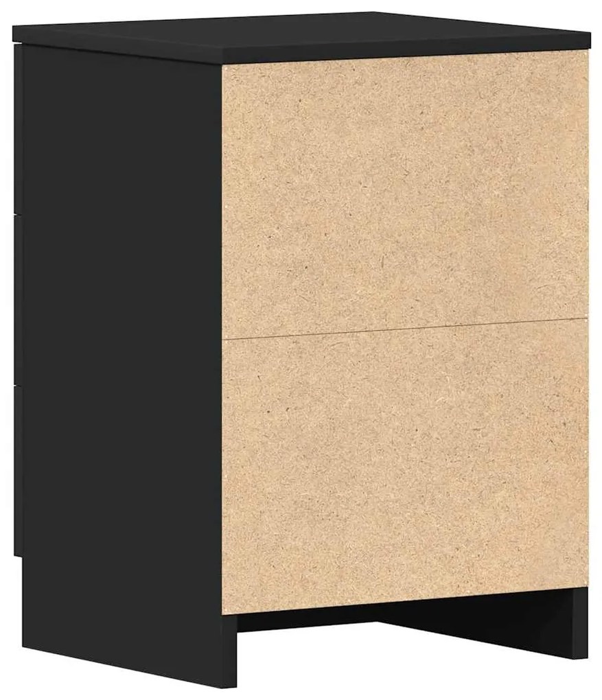 Mesas de cabeceira 2 pcs derivados de madeira preto