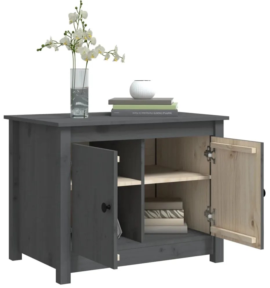 Mesa de centro 71x49x55 cm pinho maciço cinza