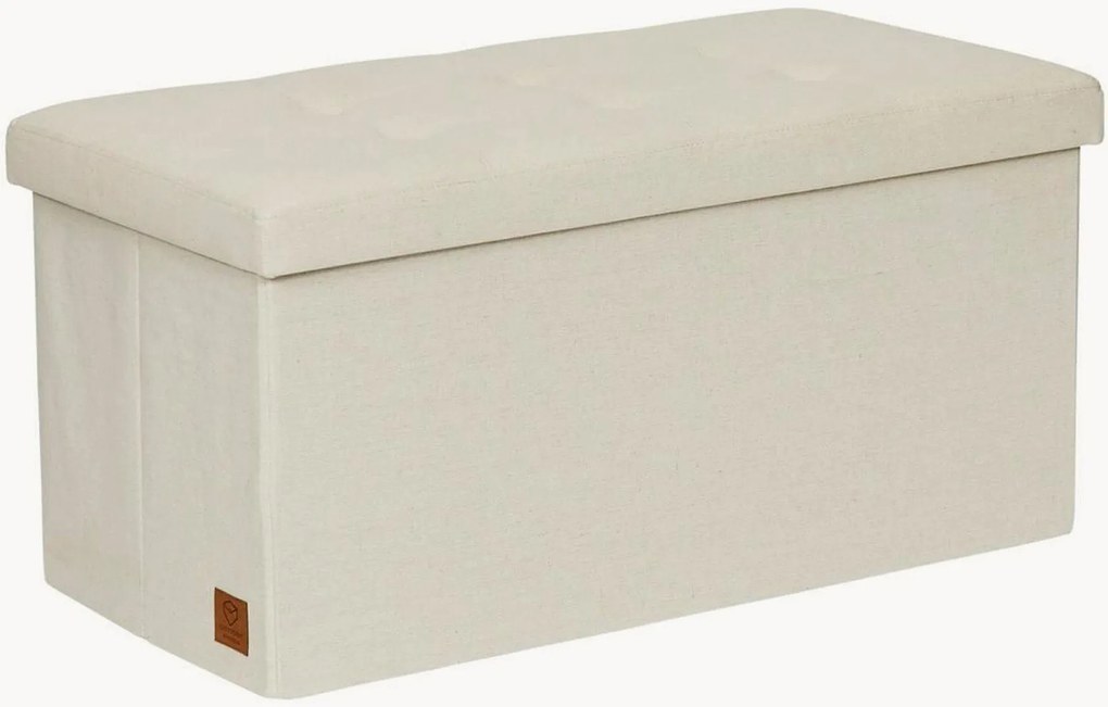 Banco estofado em linho com arrumação Premium Natur