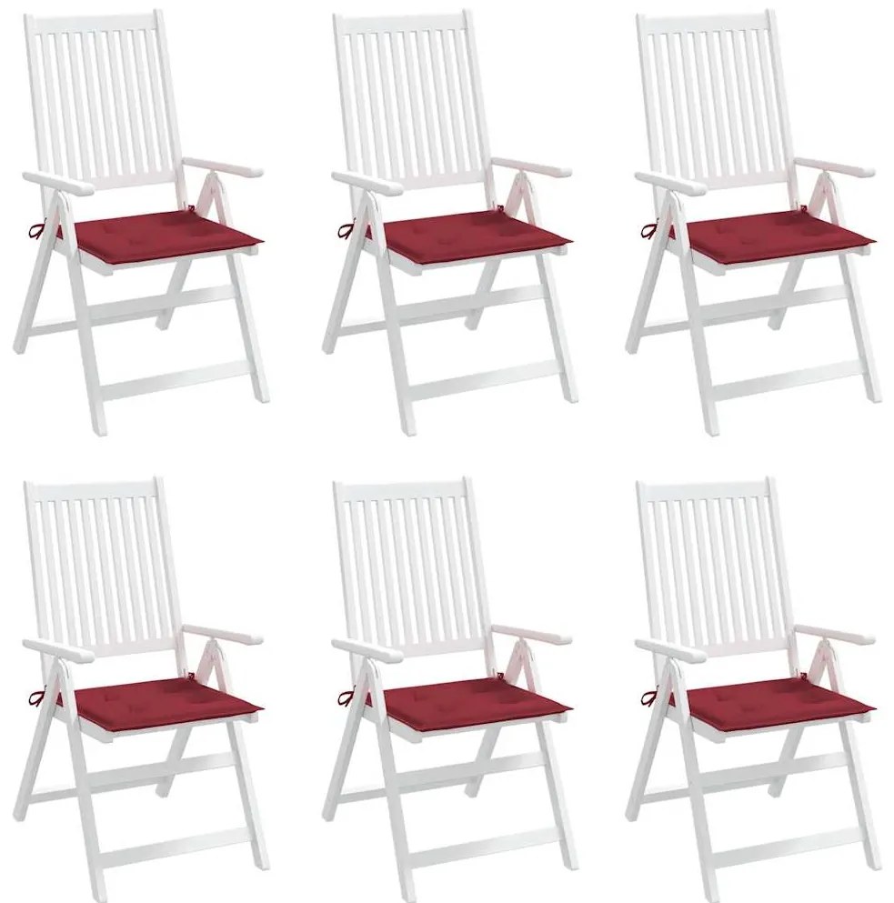 Almofadões p/ cadeiras jardim 6pcs tecido oxford vermelho tinto