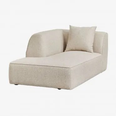 Módulo Chaise Longue Esquerdo Para Sofá Modular Estofado Cardea Bouclé Bege Creme - Sklum