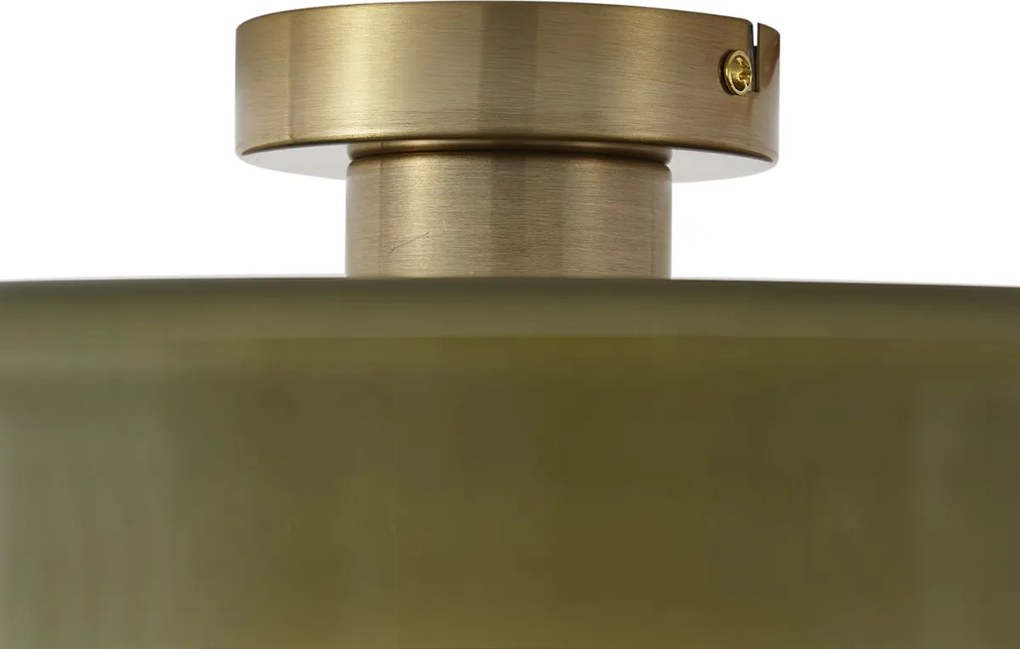 Plafon Retro Bronze com Vidro Verde - Jina