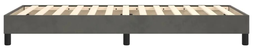 Estrutura de cama sem colchão 90x190 cm veludo cinzento-escuro
