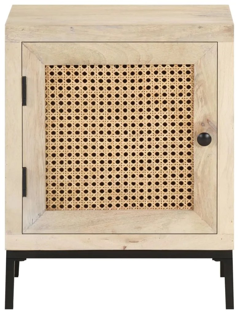 Mesa de cabeceira 40x30x50cm mangueira maciça/palhinha natural