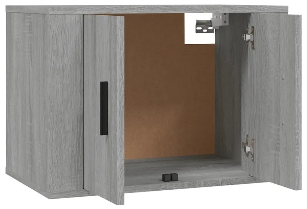 Conjunto móveis de TV 3 pcs madeira processada sonoma cinza