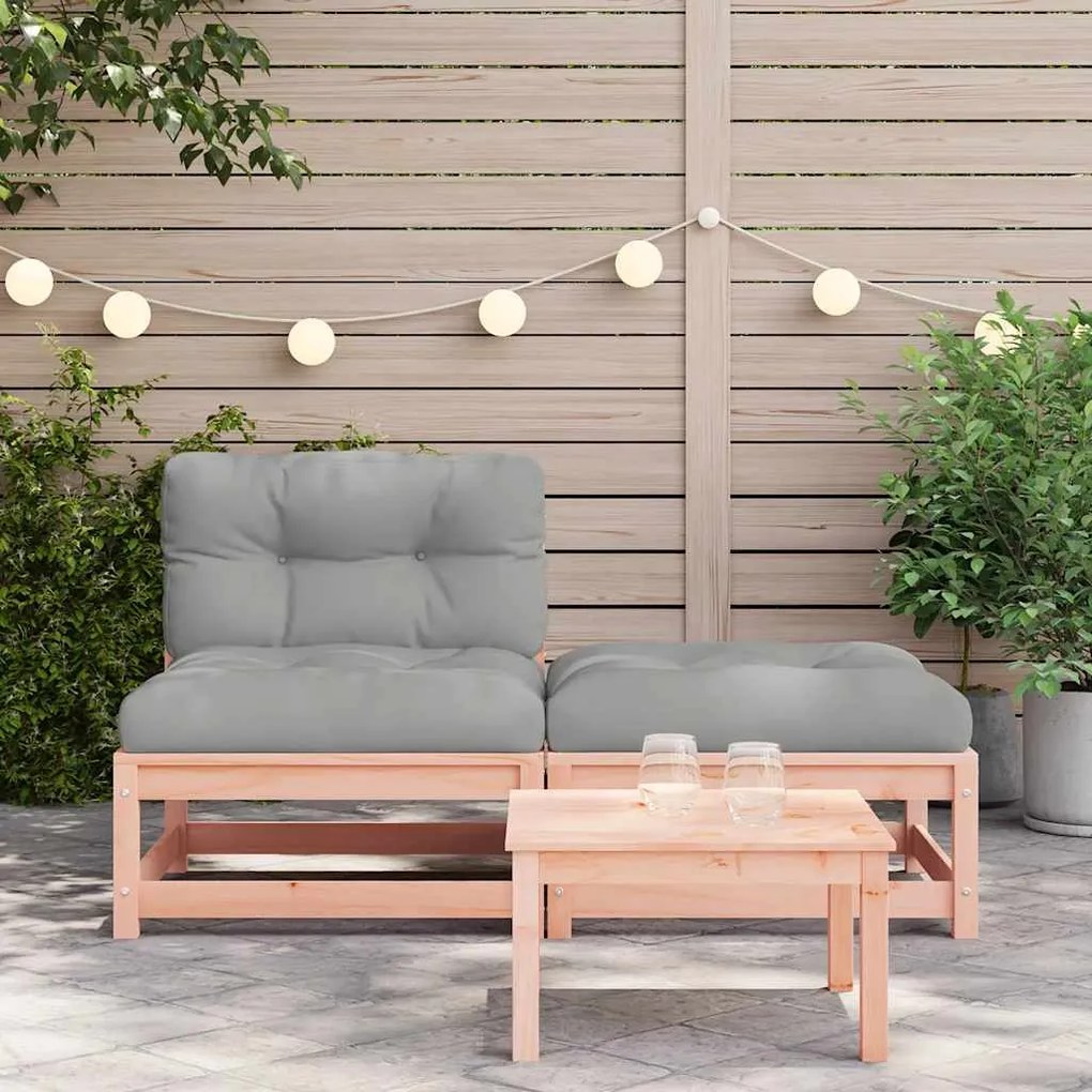 Sofá sem apoio braços para jardim c/ almofadões e apoio de pés