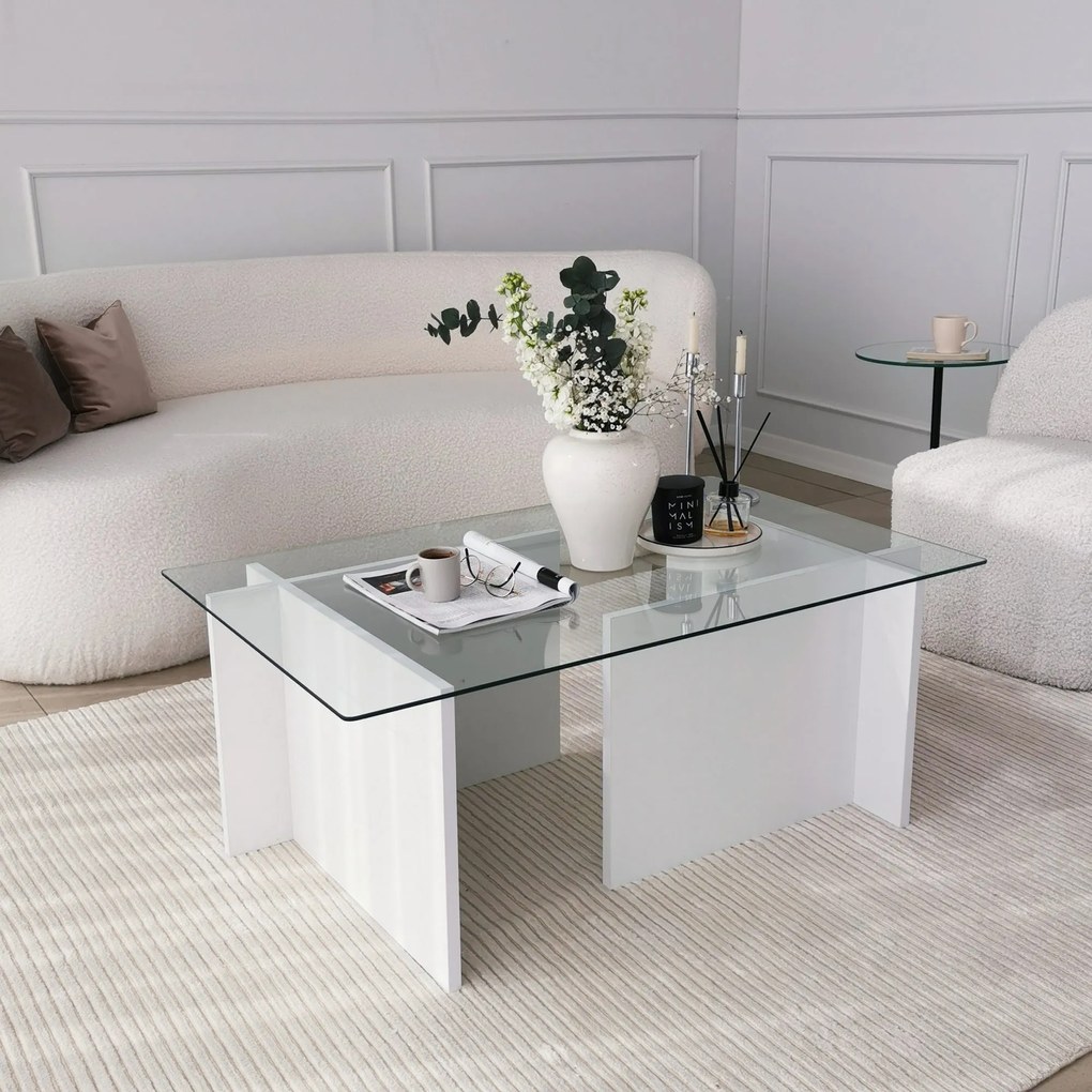 Mesa de Café Escape - Branca - 105x40x65 cm