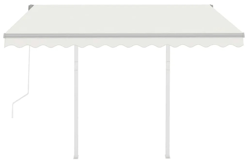 Toldo retrátil automático com postes 3x2,5 m cor creme