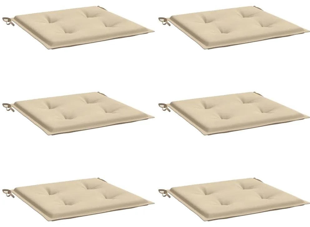 Almofadões p/ cadeiras jardim 6 pcs 40x40x4 cm oxford bege