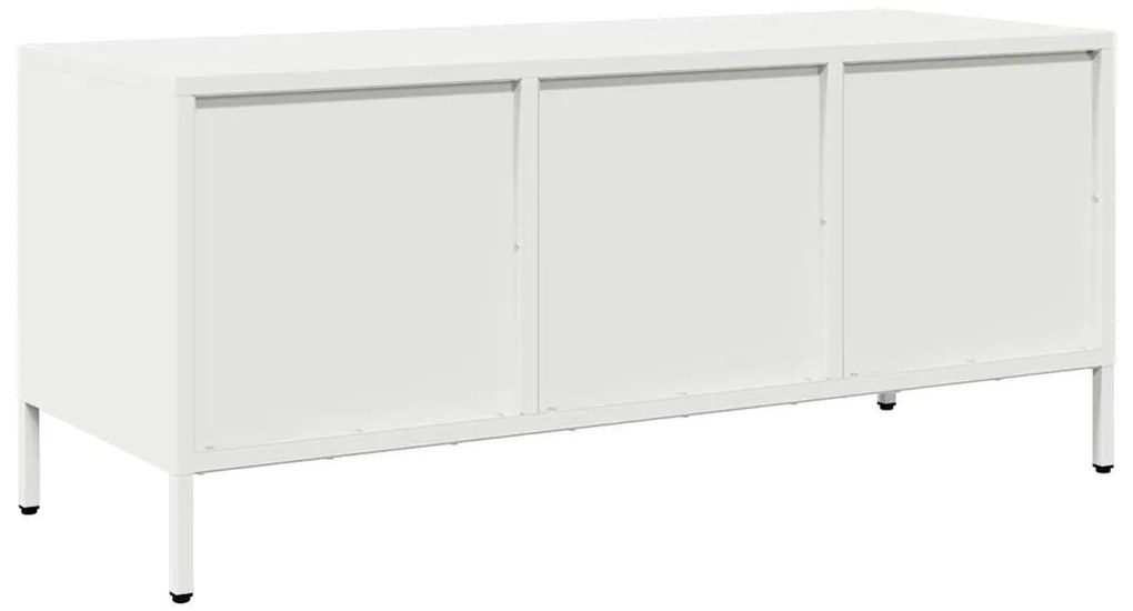 Móvel de TV 101,5x39x43,5 cm aço laminado a frio branco