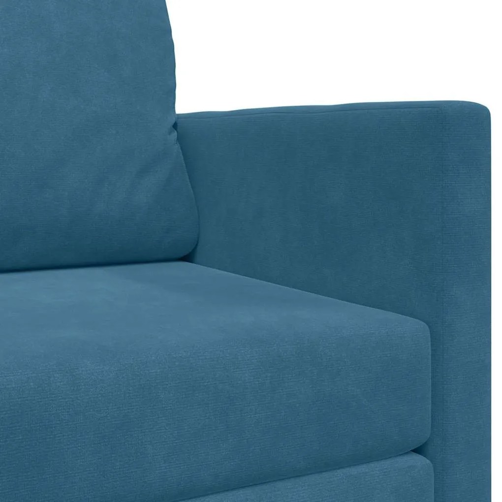 Sofá de chão-cama 2 em 1 Azul 124x204x61 cm Veludo