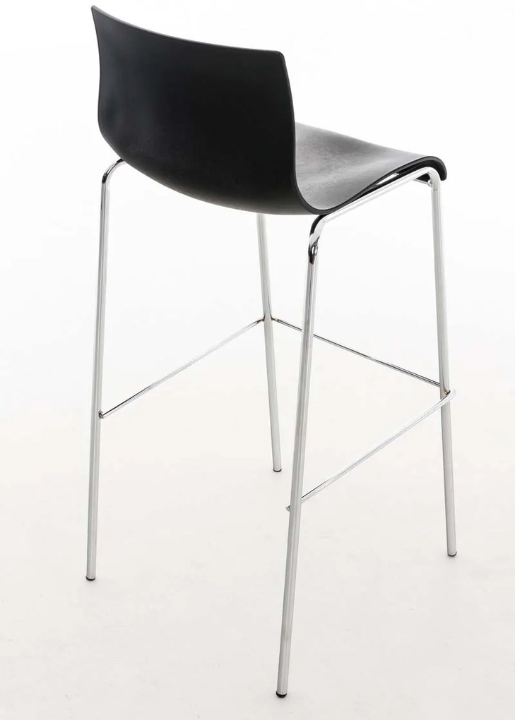 Banco de bar Hoover em plástico e com estrutura cromada 43 x 100 x 48 cm Preto