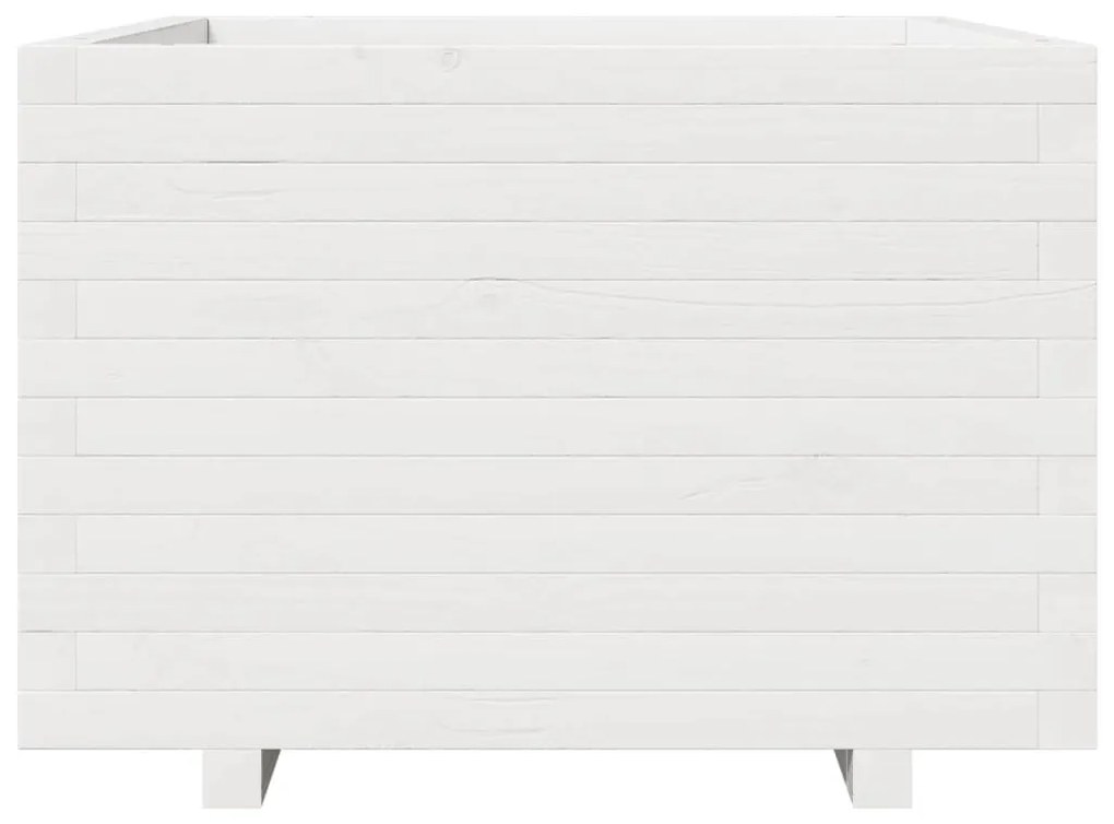 Vaso de jardim 70x70x49,5 cm madeira de pinho maciça branco