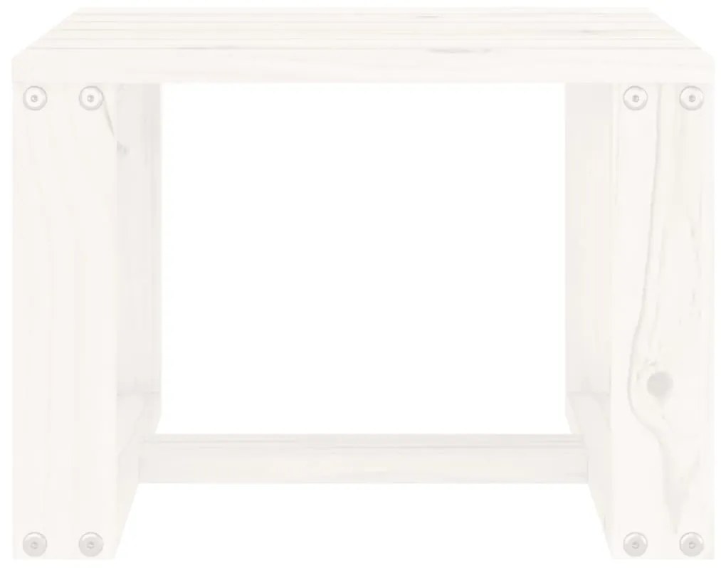 Mesa de apoio para jardim 40x38x28,5 cm pinho maciço branco