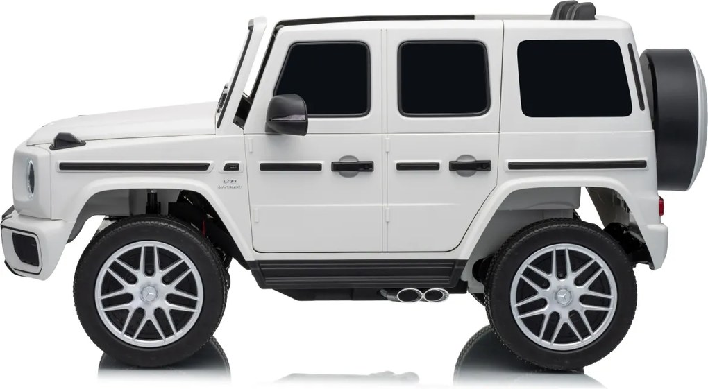 Carro elétrico para Crianças 3 a 7 anos*, 12V 4x4 Mercedes G63 AMG Rodas Espuma EVA, Controle remoto Branco