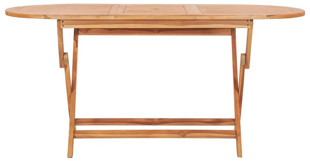7 pcs conjunto jantar dobrável p/ exterior madeira teca maciça