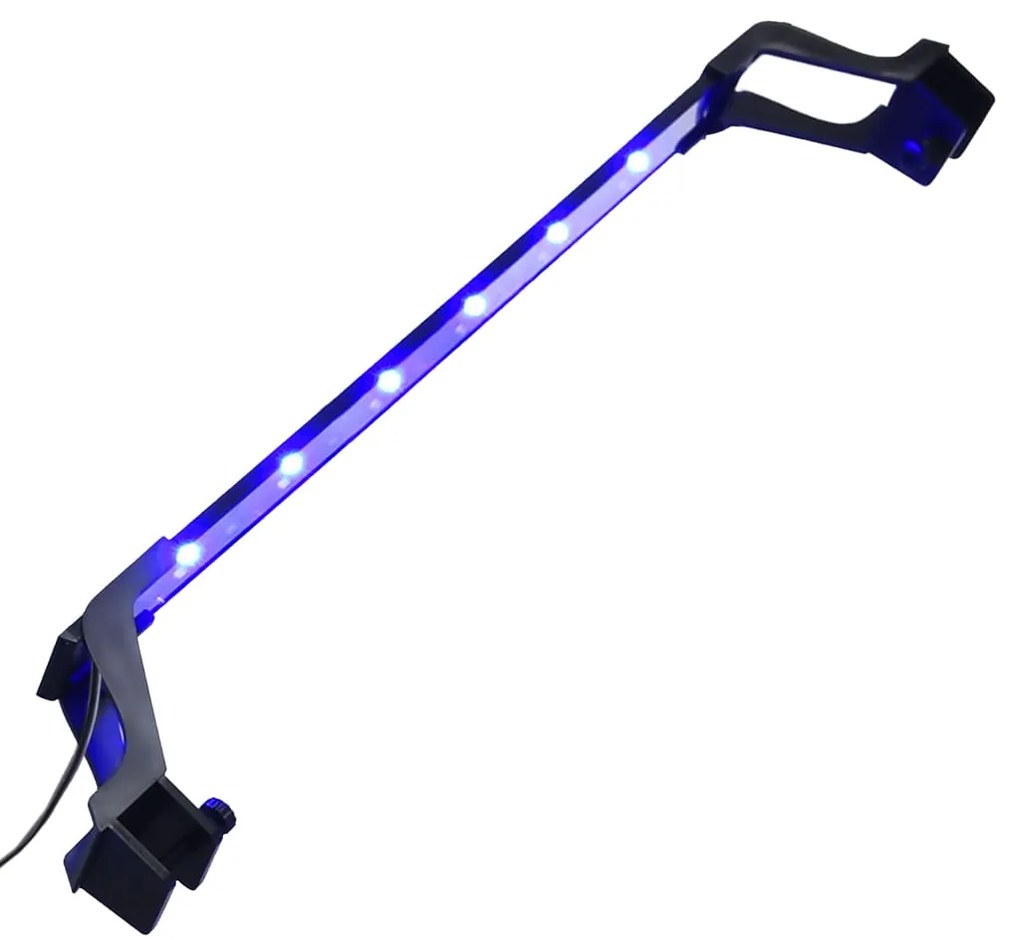vidaXL Lâmpada de aquário LED com braçadeiras 55-70 cm azul e branco