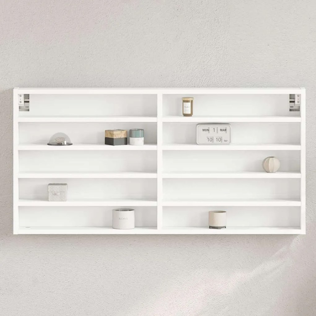 vidaXL Armário vitrine 100x8,5x50 cm derivados de madeira branco