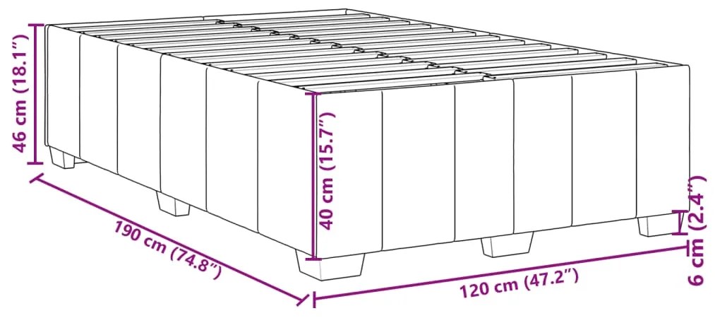 Estrutura de cama sem colchão 120x190cm castanho escuro