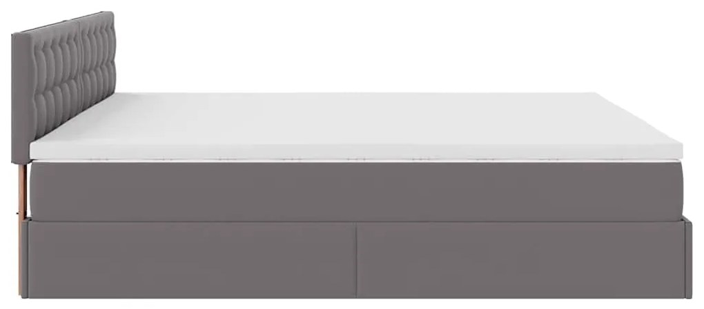 Cama otomana com colchões &amp; LEDs 160x200 cm couro artificial