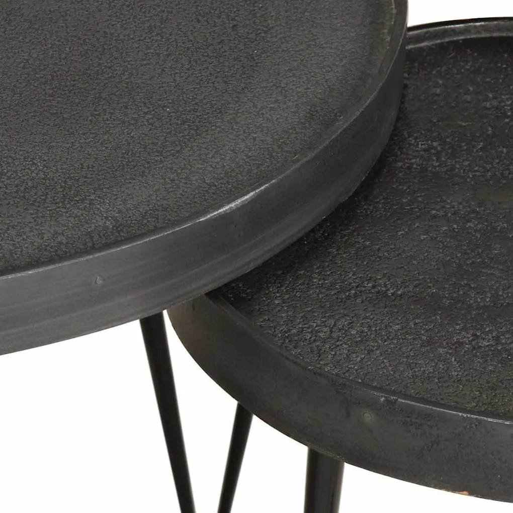 Mesas de centro 3 pcs derivados de madeira preto