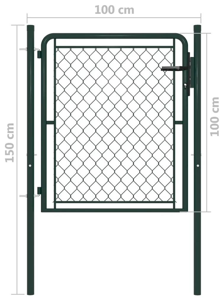 Portão de jardim 100x100 cm aço verde