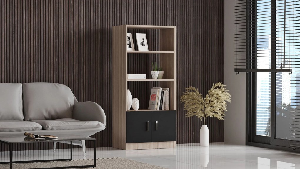 Estante VO4 – Carvalho Preto – 63,6 x 140 x 37,6 cm