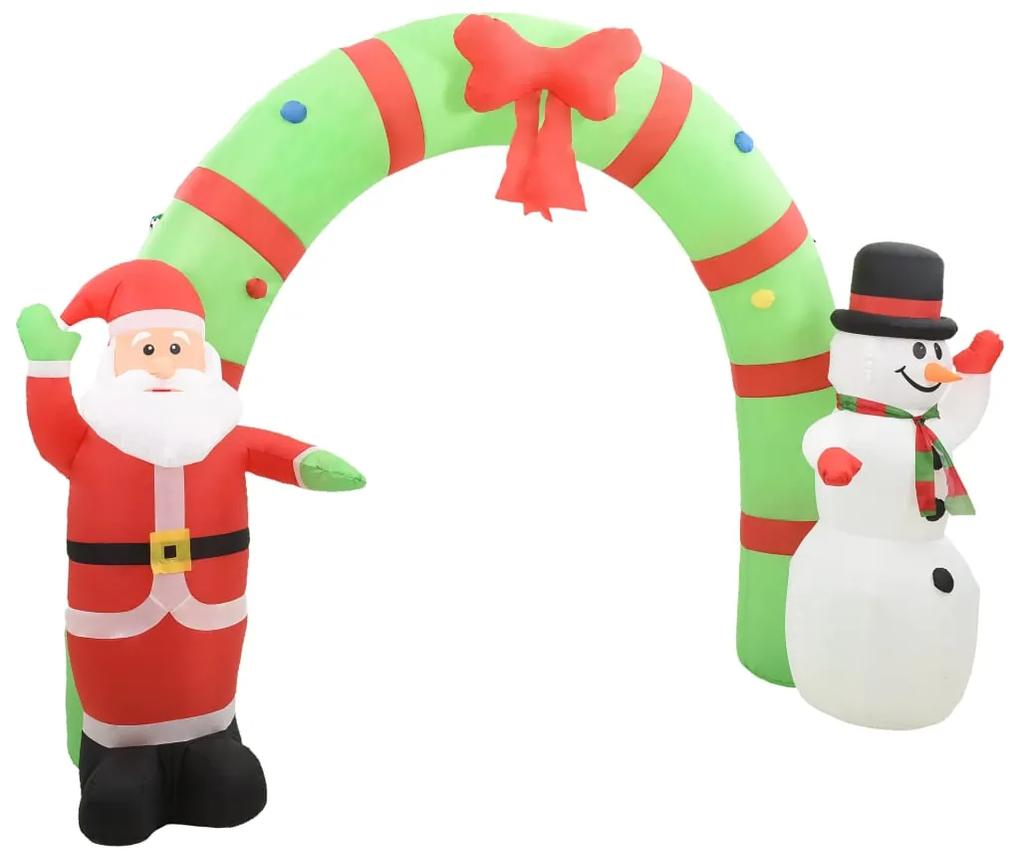 Arco Insuflável Natalício com Pai Natal e Boneco de Neve LED - 223 cm