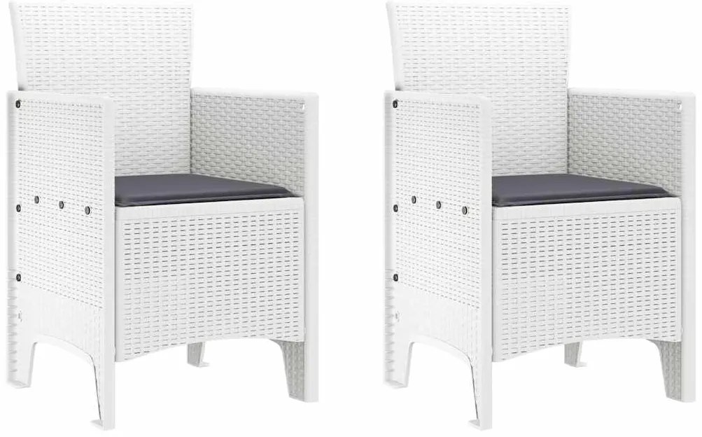 Cadeiras de Jardim 2 pcs Branco 53 x 49 x 85 cm Plástico