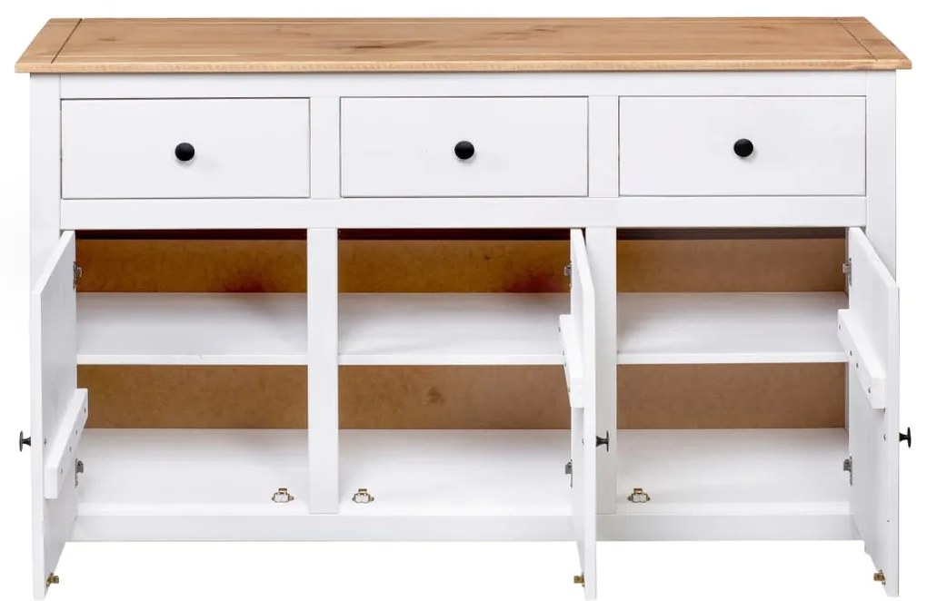 Aparador 135x40x80 cm pinho maciço panama branco