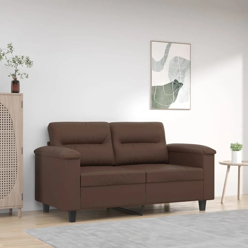 vidaXL Sofá de 2 lugares 120 cm couro artificial castanho