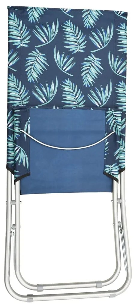 Cadeiras de praia dobráveis 2 pcs tecido padrão de folhas
