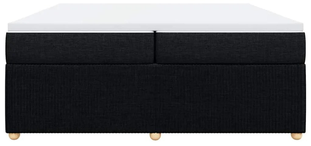 Cama com molas/colchão 200x200 cm tecido preto