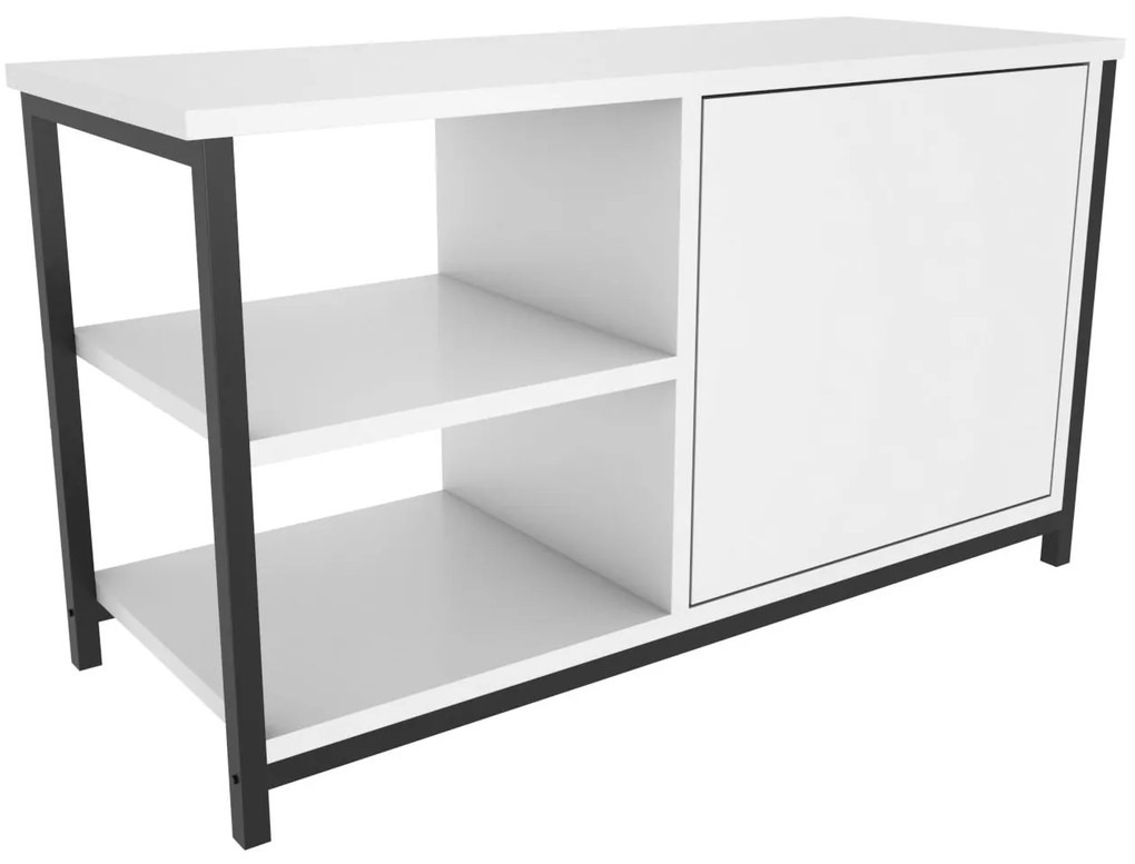 Móvel TV Muskegon – Preto e Branco – 89,6x35,3x50,8 cm
