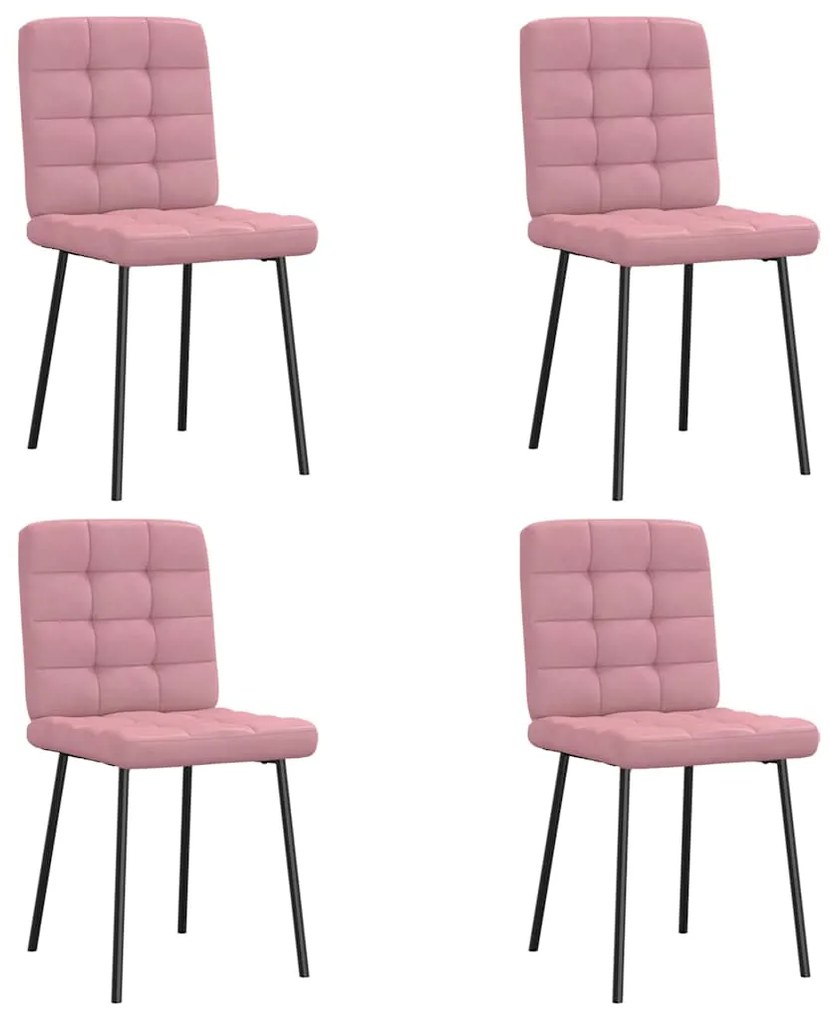 vidaXL Cadeiras de jantar 4 pcs veludo rosa