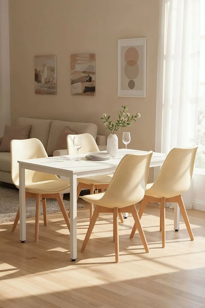 Pack 4 Cadeiras Synk Basic - Marfim