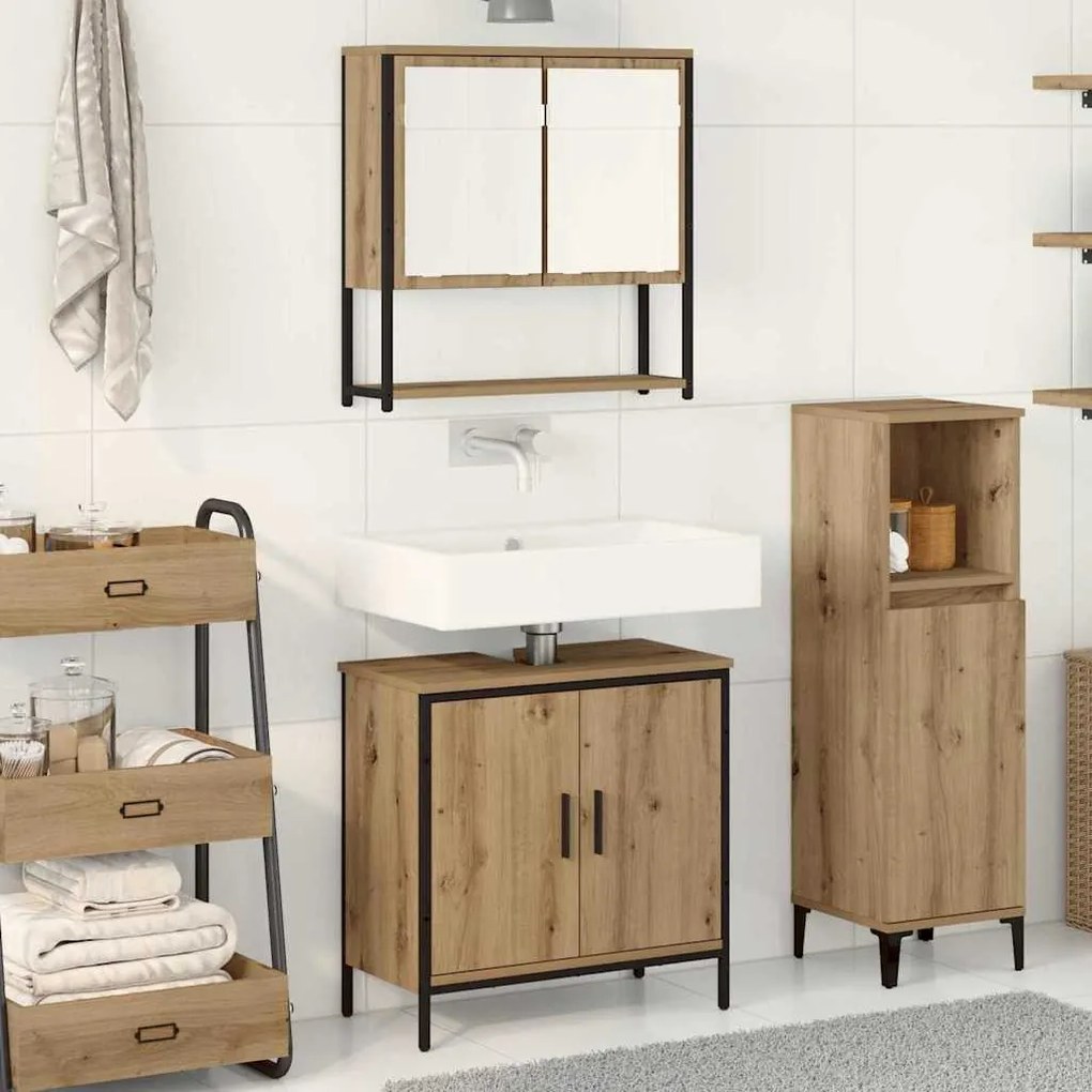 Conjunto de Móveis para Casa de Banho 2 Peças em Carvalho Artisan de M