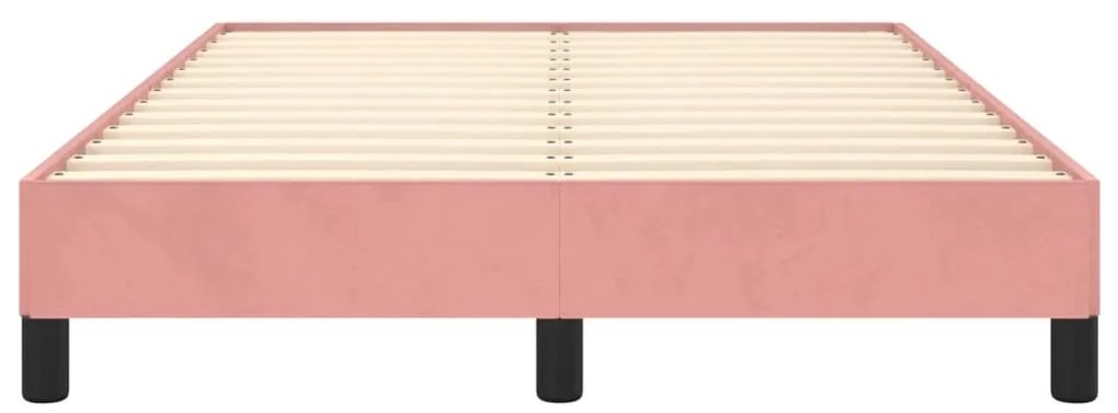 Estrutura de cama com colchão 120x190 cm veludo rosa