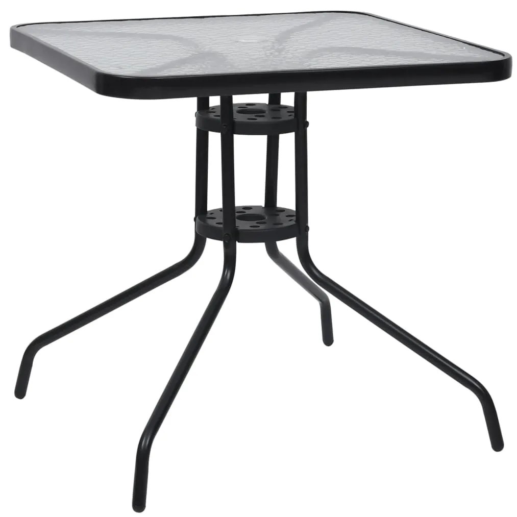 vidaXL Mesa de jardim 70x70x70 cm aço preto