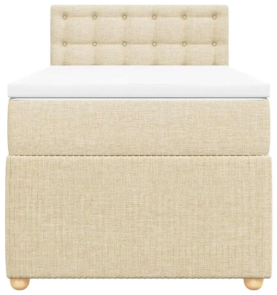 Cama com molas/colchão 100x200 cm tecido cor creme