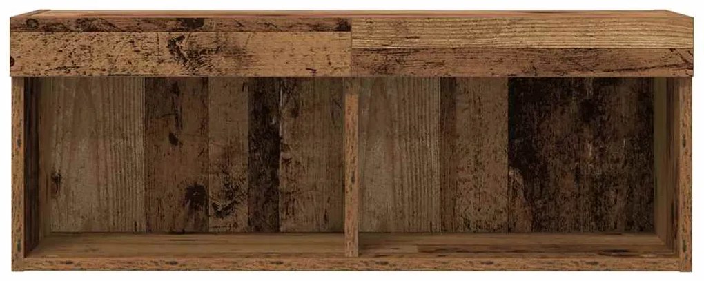 Armário de TV vidaXL com Luzes LED Madeira Antiga 80x30x30 cm