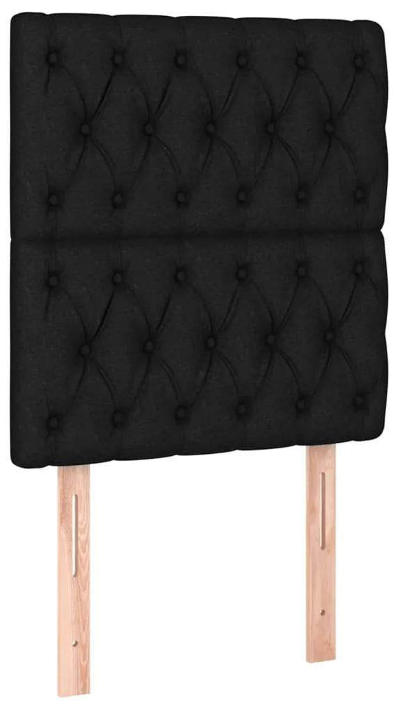 Cama com molas/colchão 80x200 cm tecido preto