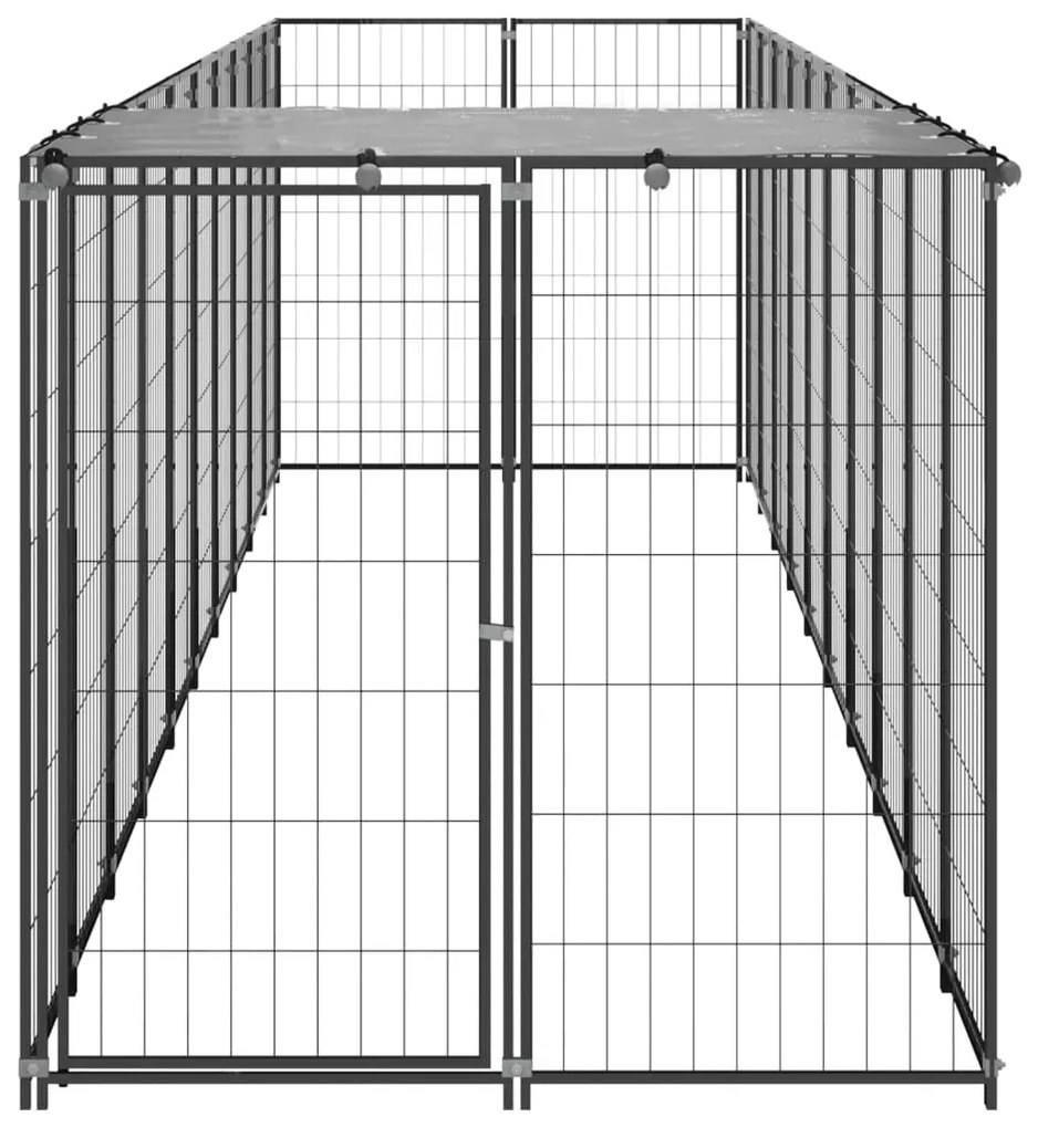 Canil para cães 6,05 m² aço preto