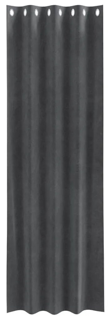 Cortinas Blackout vidaXL com Ilhós 2 pcs Veludo Cinza Claro