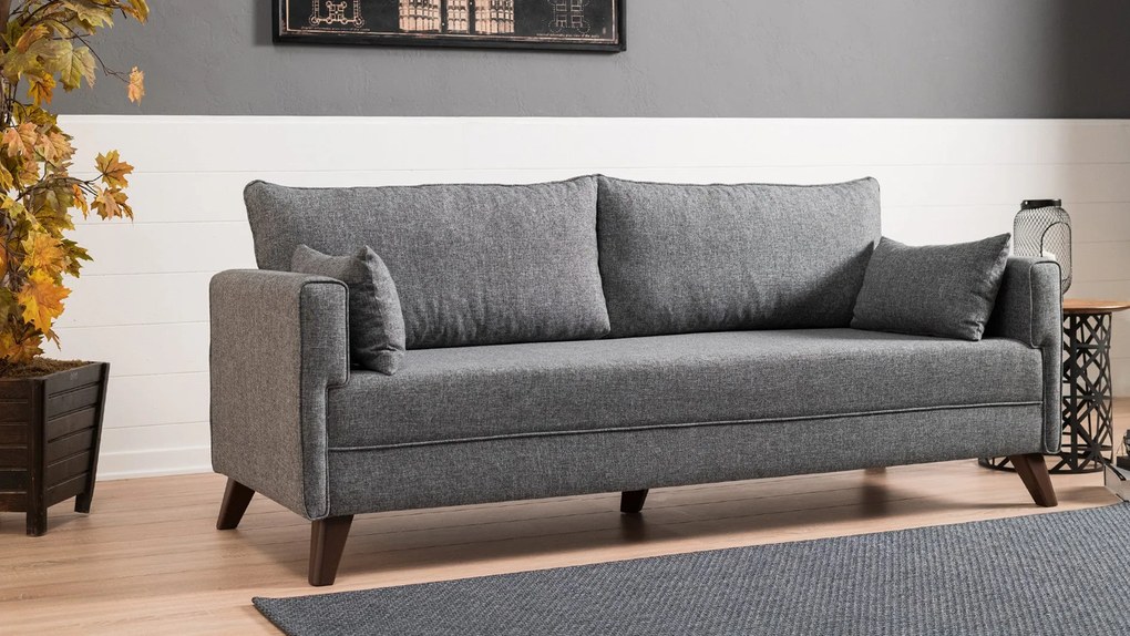 Sofá-Cama de 3 Lugares Bella – Cinzento – 208 x 85 x 81 cm