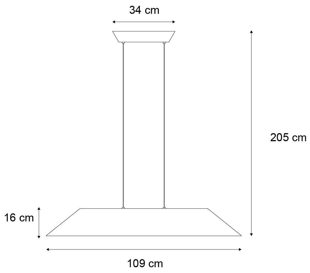 Candeeiro suspenso moderno preto com interior cinzento incluindo LED regulável em 3 níveis - Dani Moderno