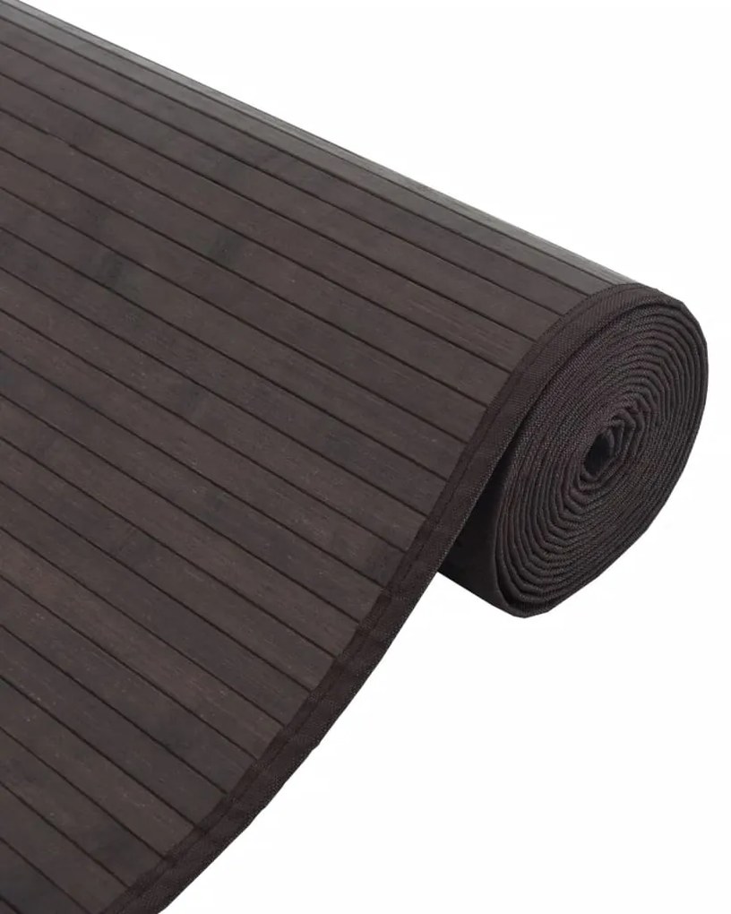 Tapete retangular 70x400 cm bambu castanho-escuro